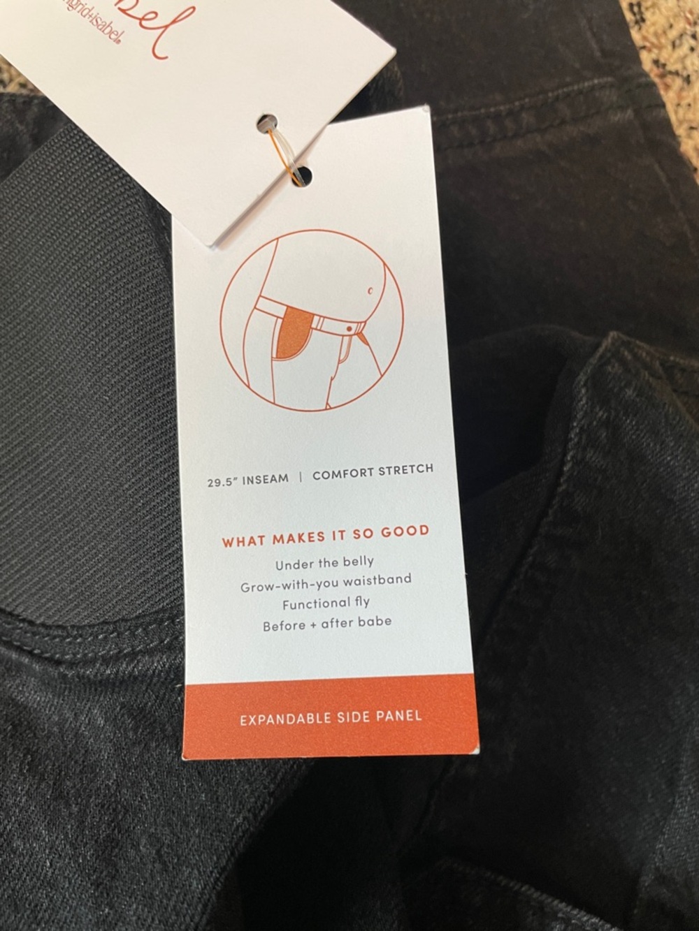 Isabel Maternity Women's Black Cargo Maternity Jeans Size 12 | NWT - Picture 7 of 7